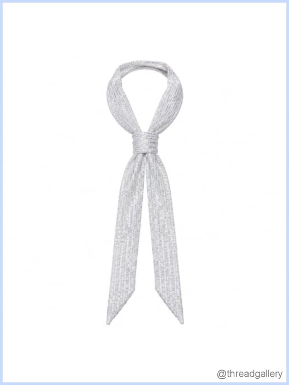 Silver Sequin Scarf for Women Lightweight Long Skinny Glitter Scarf